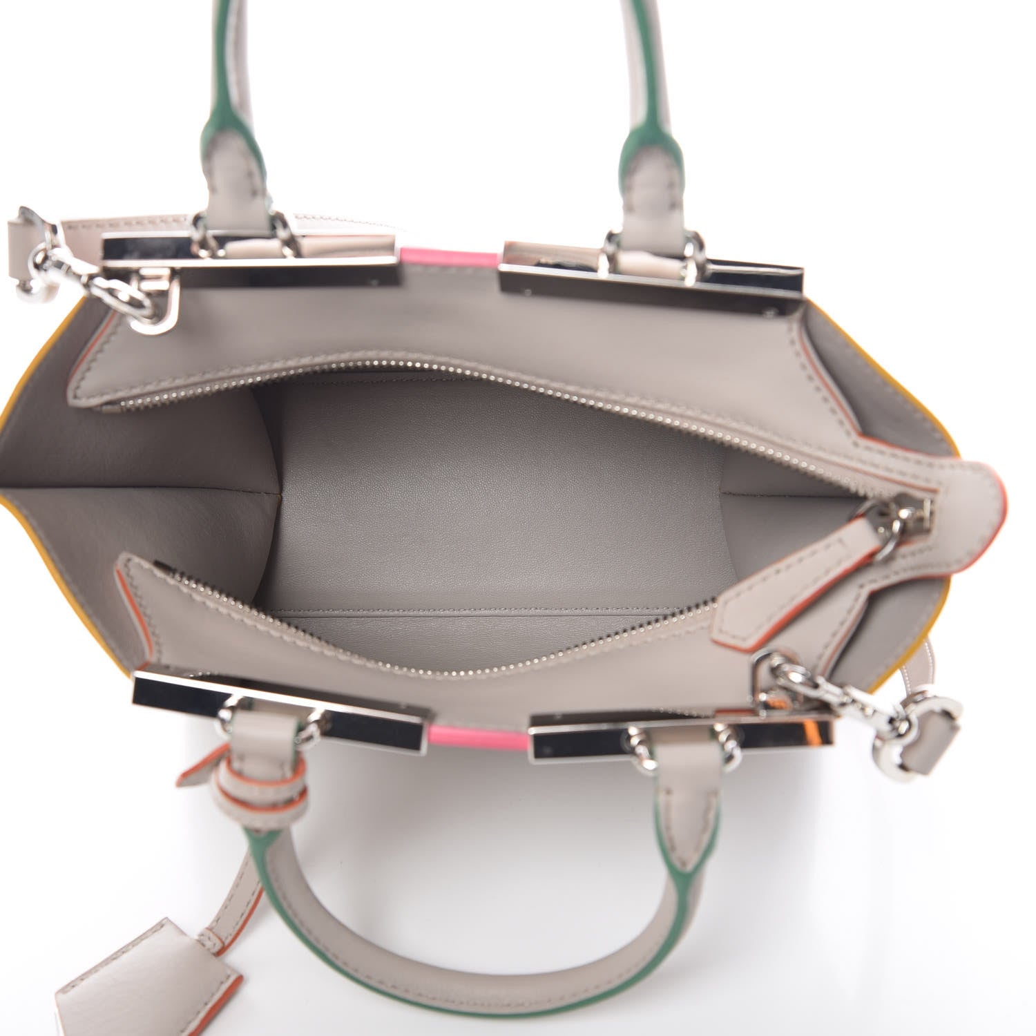 Fendi Vitello Dolce Mini 3Jours Tote Grigio Polvere 6 of 14