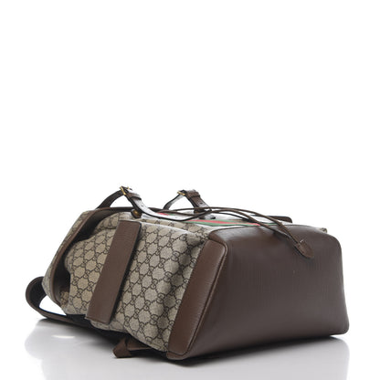 Gucci GG Supreme Monogram Medium Ophidia Double Buckle Backpack Brown 3 of 9