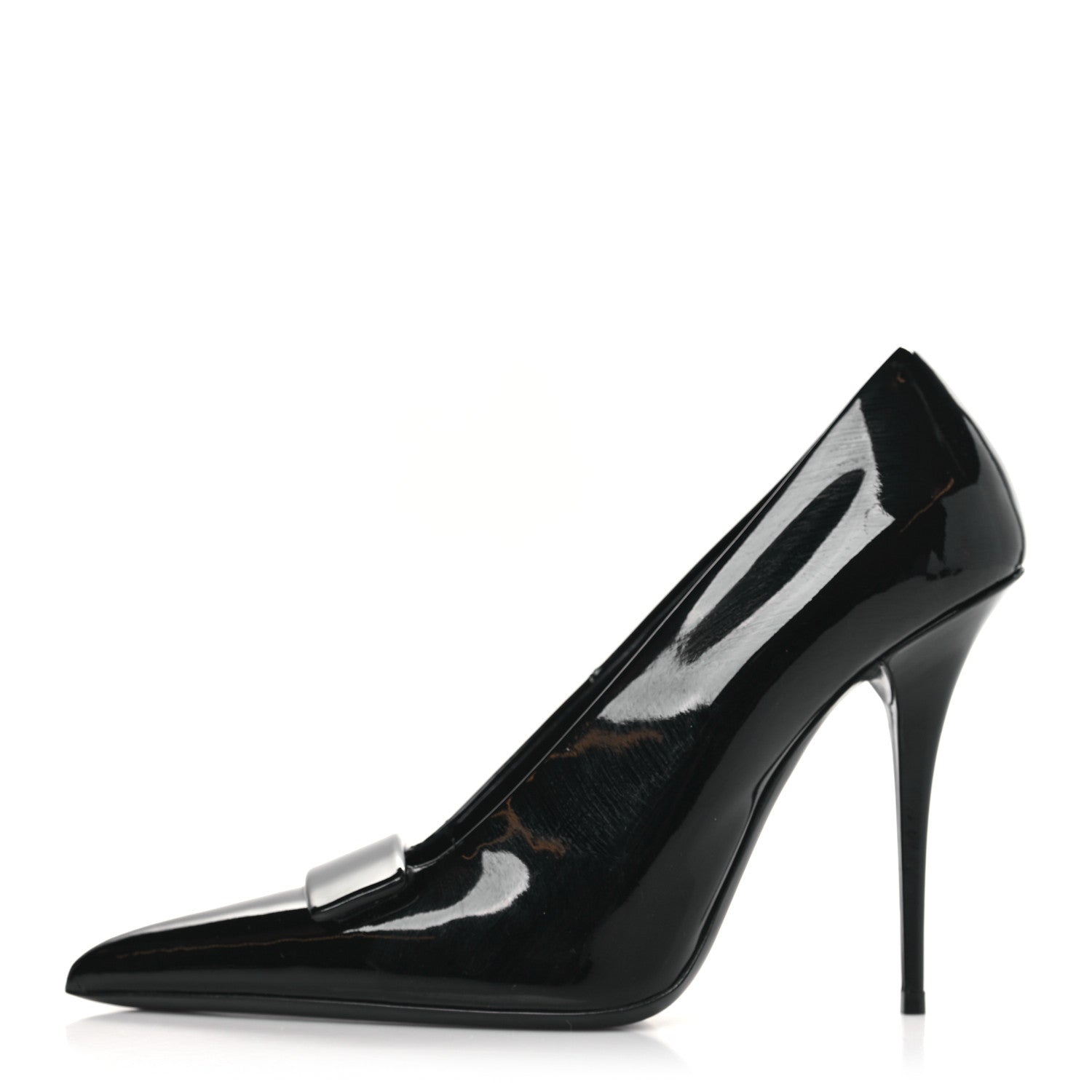 Saint Laurent Patent Calfskin Kayla 110 Pumps 38 Black 1 of 10