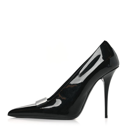 Saint Laurent Patent Calfskin Kayla 110 Pumps 38 Black 1 of 10