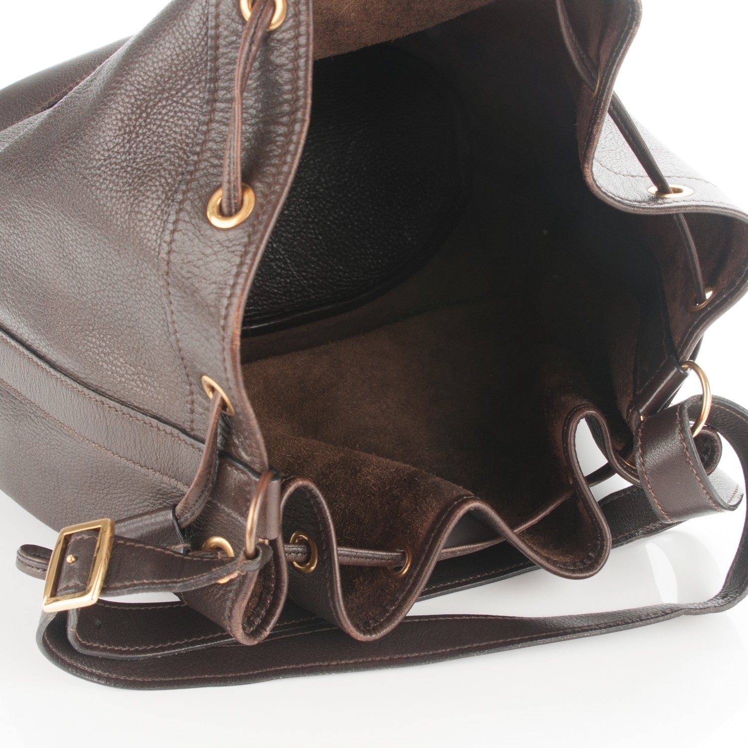 Hermes Evergrain Market Drawstring Bag 28 Chocolate 5 of 6