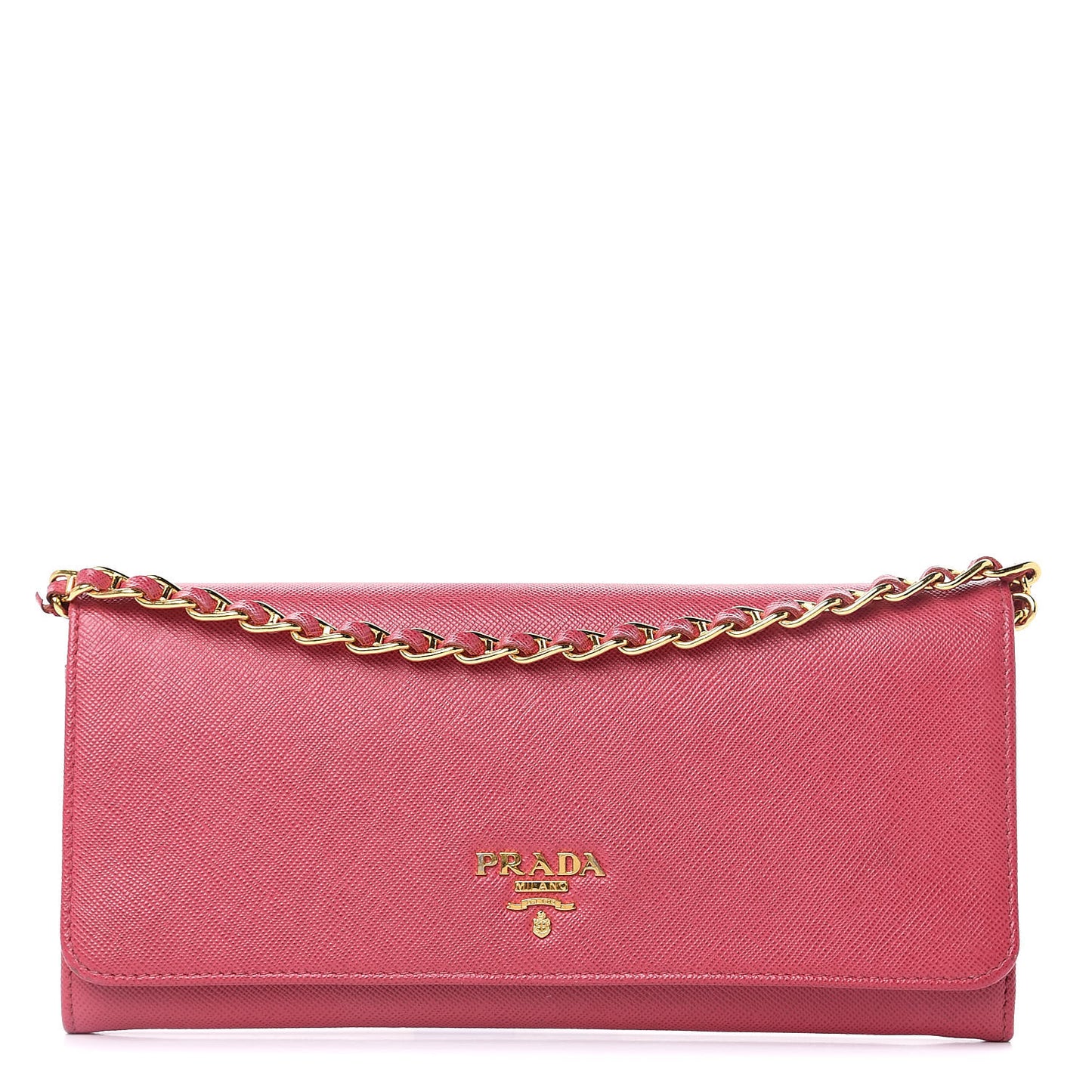 Saffiano Metal Oro Chain Wallet Peonia