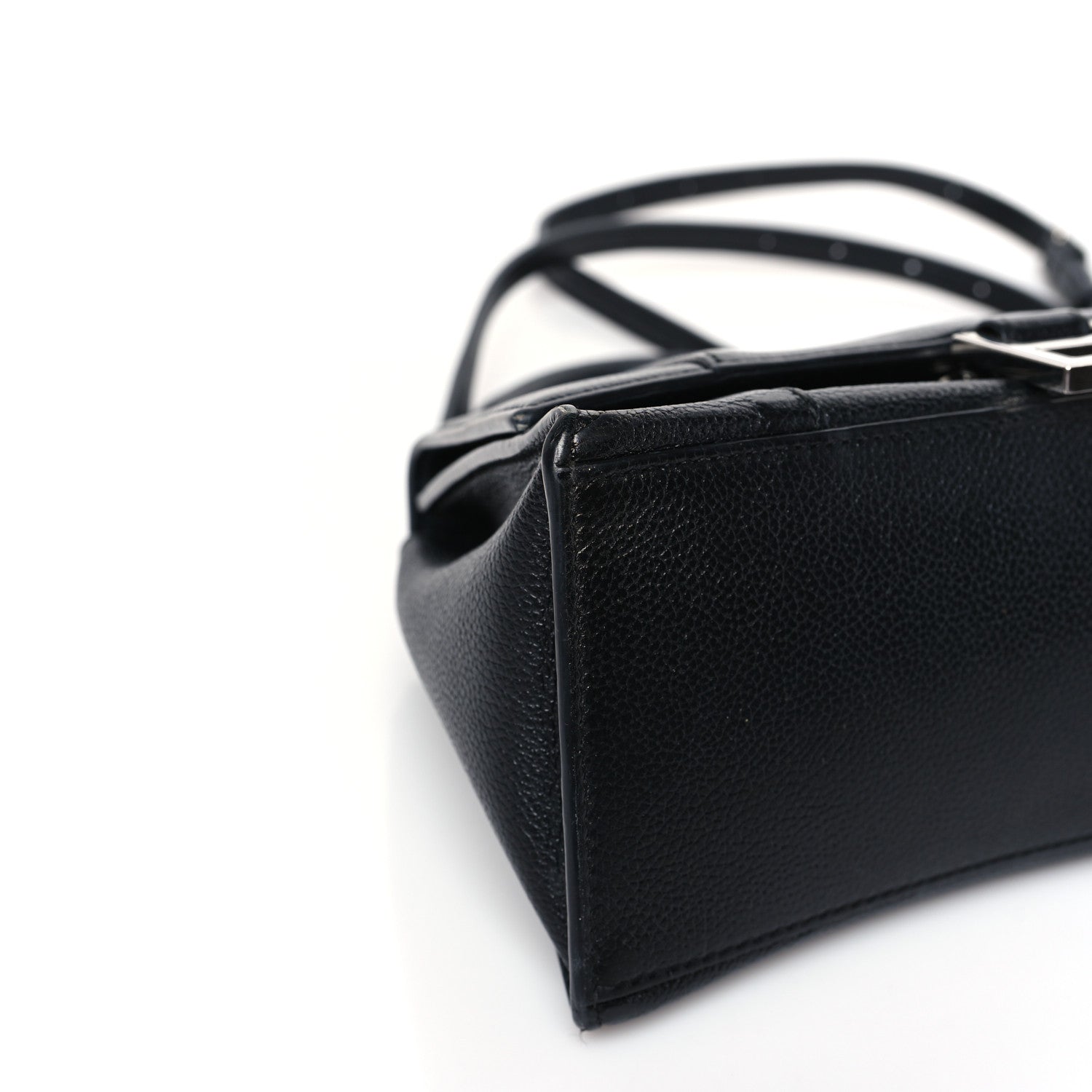 Balenciaga Grained Calfskin Small Hourglass Top Handle Bag Black 8 of 10