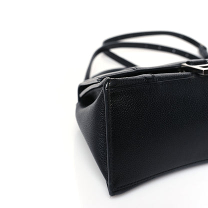 Balenciaga Grained Calfskin Small Hourglass Top Handle Bag Black 8 of 10