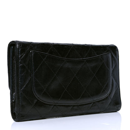 Chanel Glazed Calfskin Quilted Reissue Long Flap Wallet Black 2 of 5