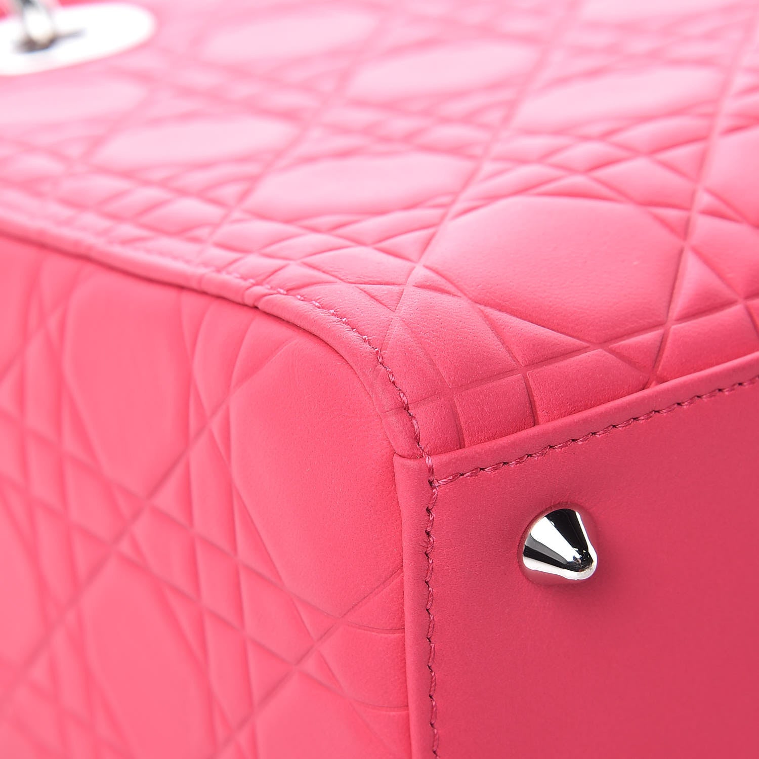 Christian Dior Ultra Matte Calfskin Cannage Medium Lady Dior Pink 12 of 15