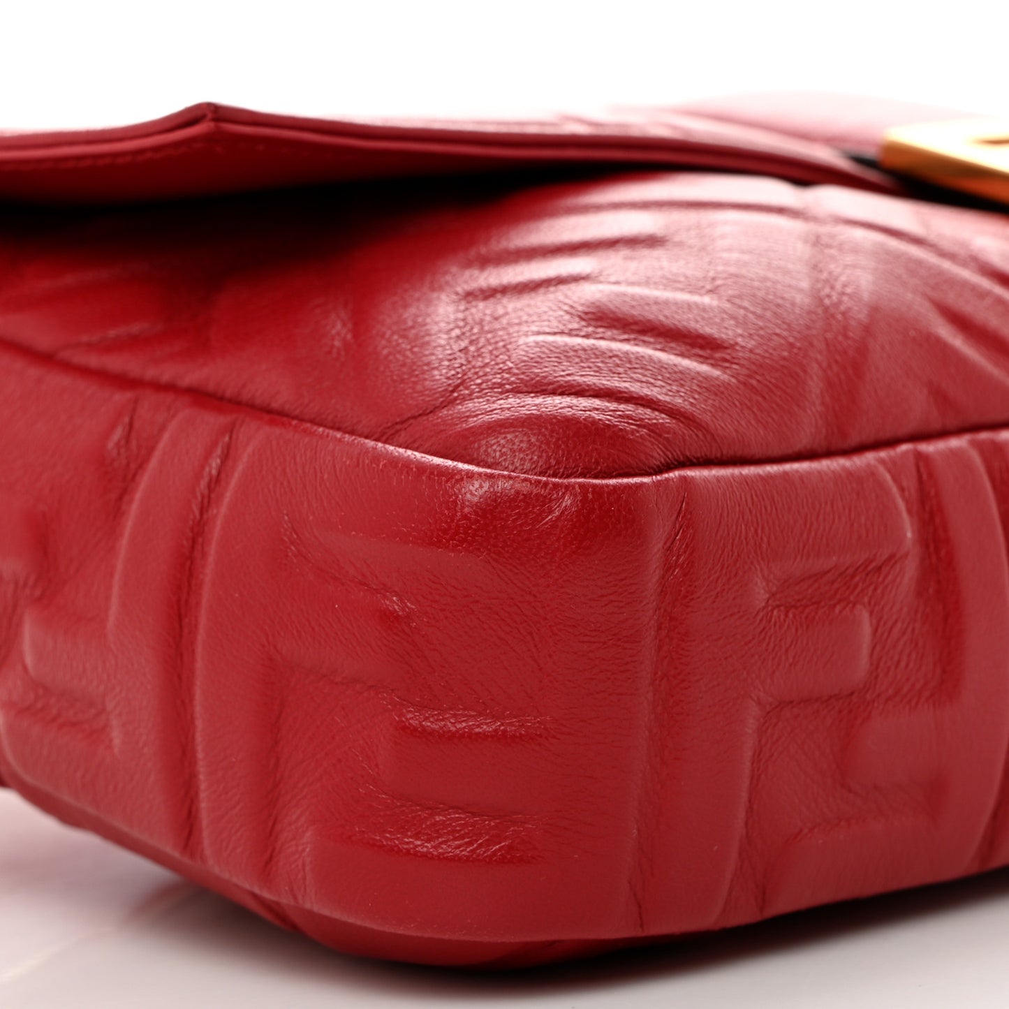 Nappa FF 1974 Embossed Large Baguette Fragola