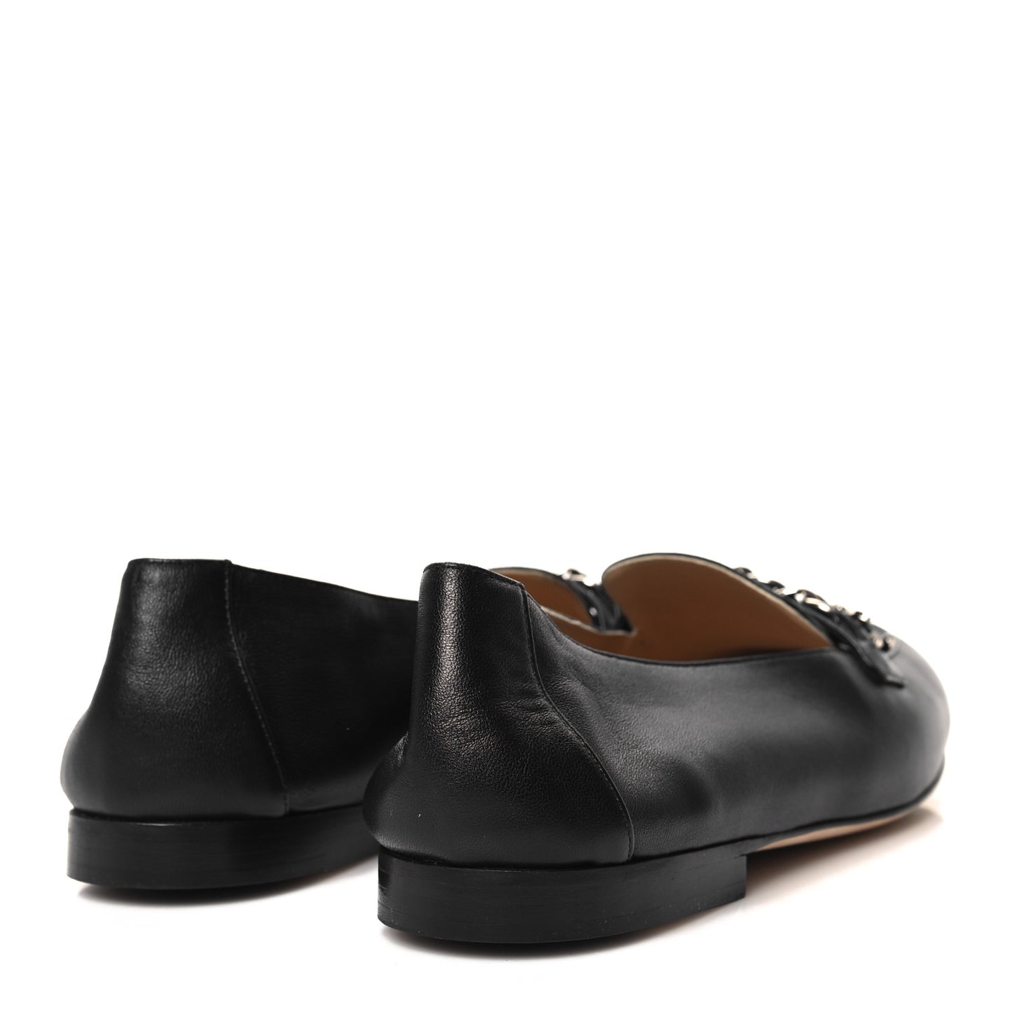 Lambskin CC Chain Mocassin Loafers 39 Black