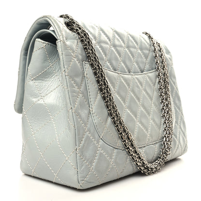 Chanel Glazed Calfskin Quilted Surpique 2.55 Reissue Flap Light Blue 3 of 12