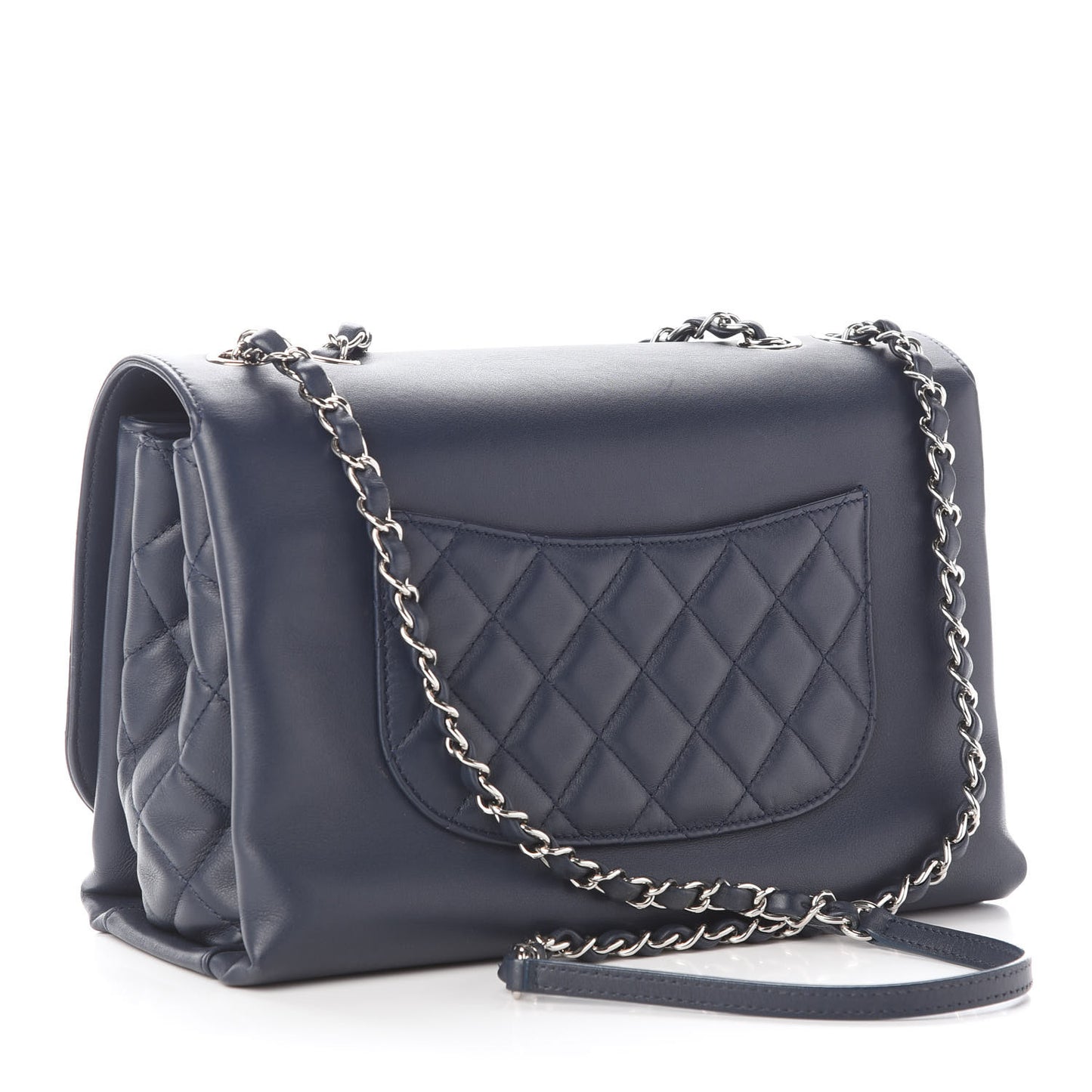Calfskin Jumbo Tramezzo Flap Navy
