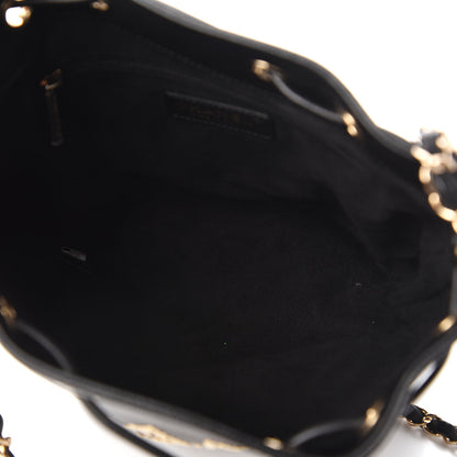 Chanel Caviar Deauville Drawstring Bucket Bag Black 5 of 10