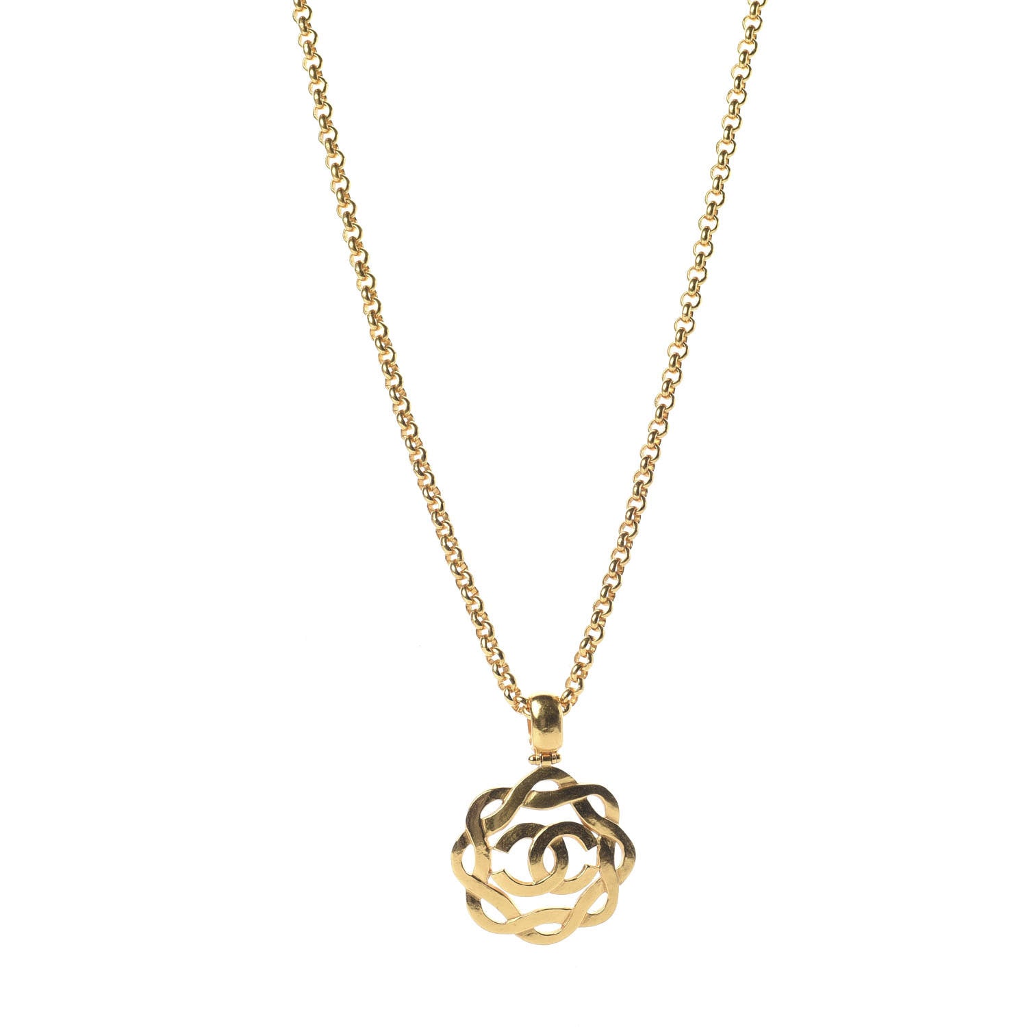 Chanel CC Chain Pendant Long Necklace Gold 1 of 5