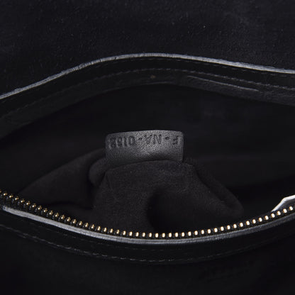 Celine Crocodile Embossed Calfskin Medium Phantom Luggage Black 8 of 16