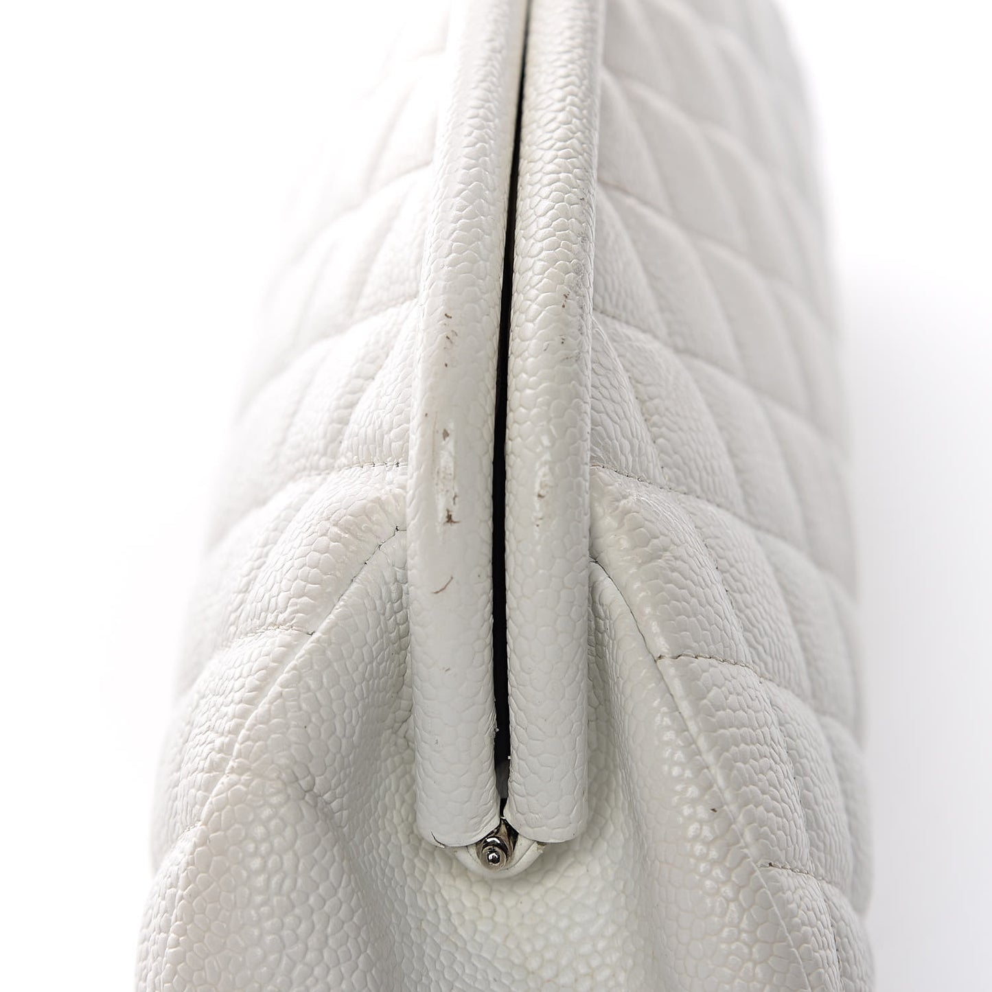 Caviar Quilted Timeless Clutch White