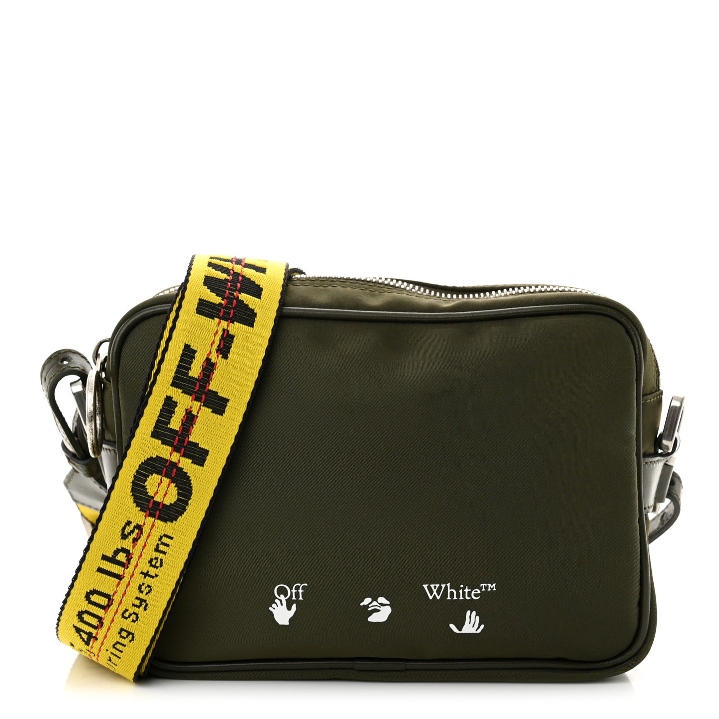Nylon Logo Print Crossbody Bag Olive Green