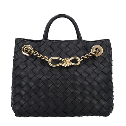 Bottega Veneta Nappa Intrecciato Small Andiamo With Chain Shoulder Bag Black 1 of 9