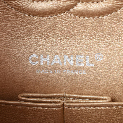 Chanel Metallic Lambskin Quilted Stitch Medium Double Flap Light Gold 6 of 21