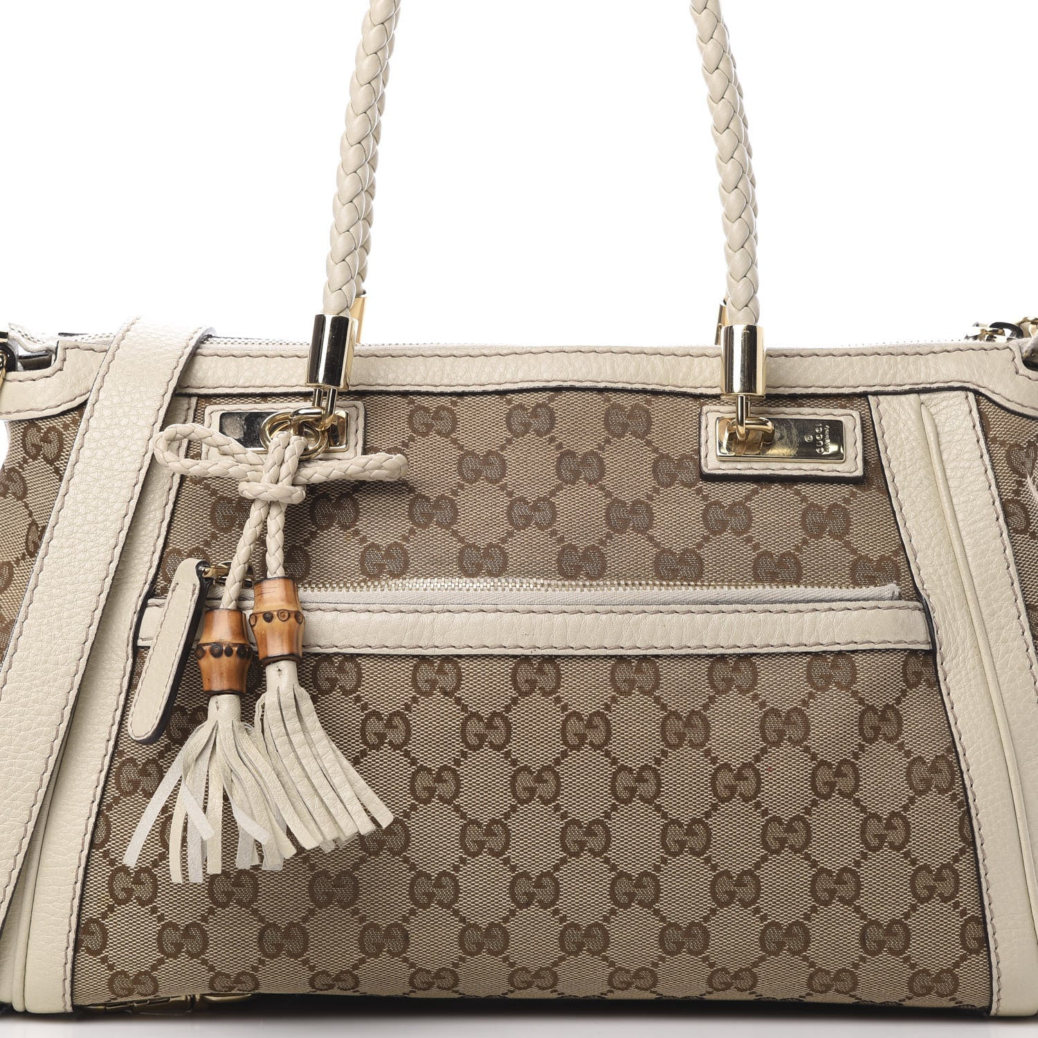 Gucci Monogram GG Canvas Small Bella Top Handle Bag Off White 9 of 18