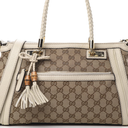 Gucci Monogram GG Canvas Small Bella Top Handle Bag Off White 9 of 18