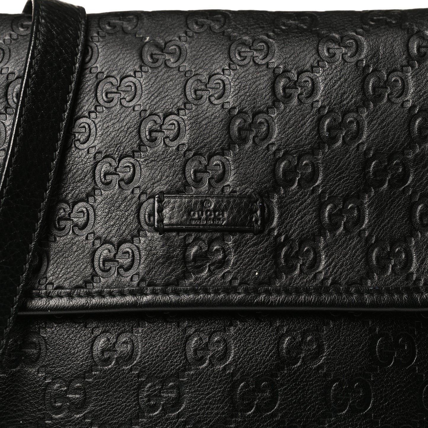Guccissima Small Flap Messenger Bag Black