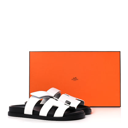 Hermes Calfskin Womens Chypre Sandals 39.5 White 10 of 10