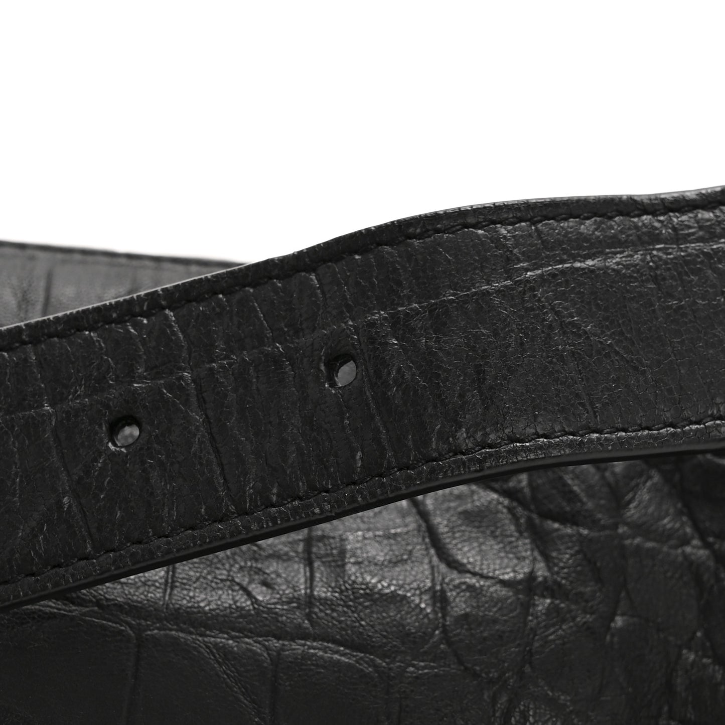 Calfskin Crocodile Embossed Monogram Belt Bag Black