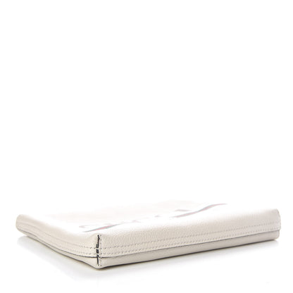 Gucci Pebbled Calfskin Medium Logo Portfolio Clutch White 4 of 9