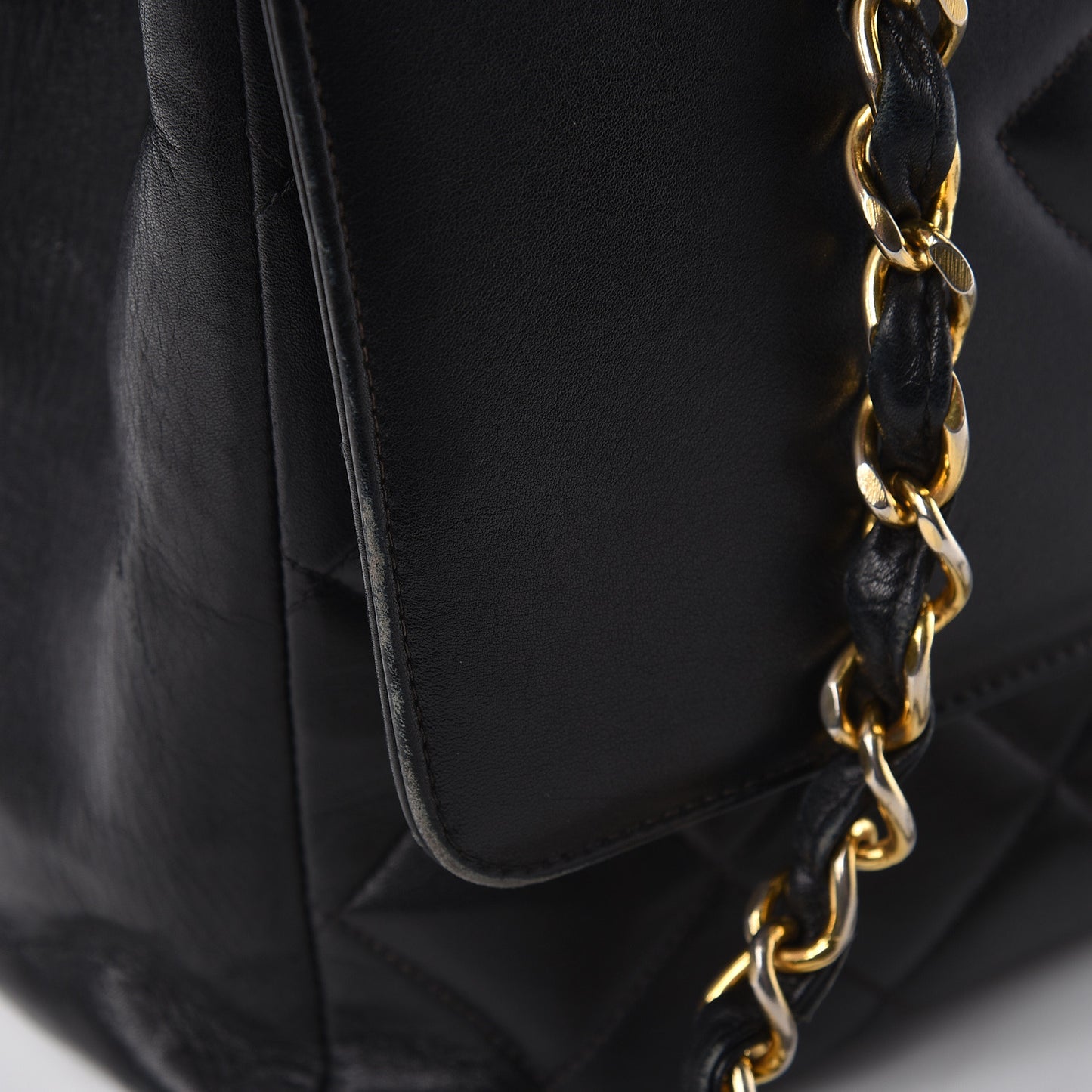 Lambskin Quilted XL Jumbo Single Flap Black