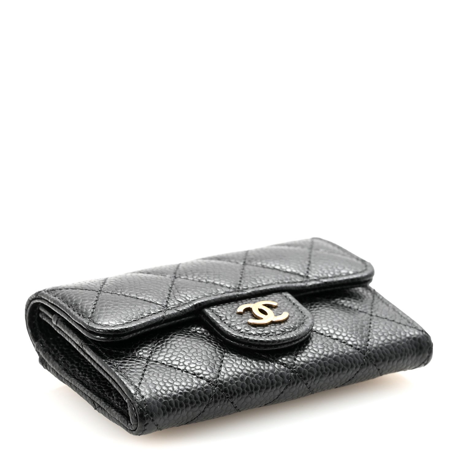 Chanel Caviar Quilted Flap Card Holder Wallet Black 4 of 9