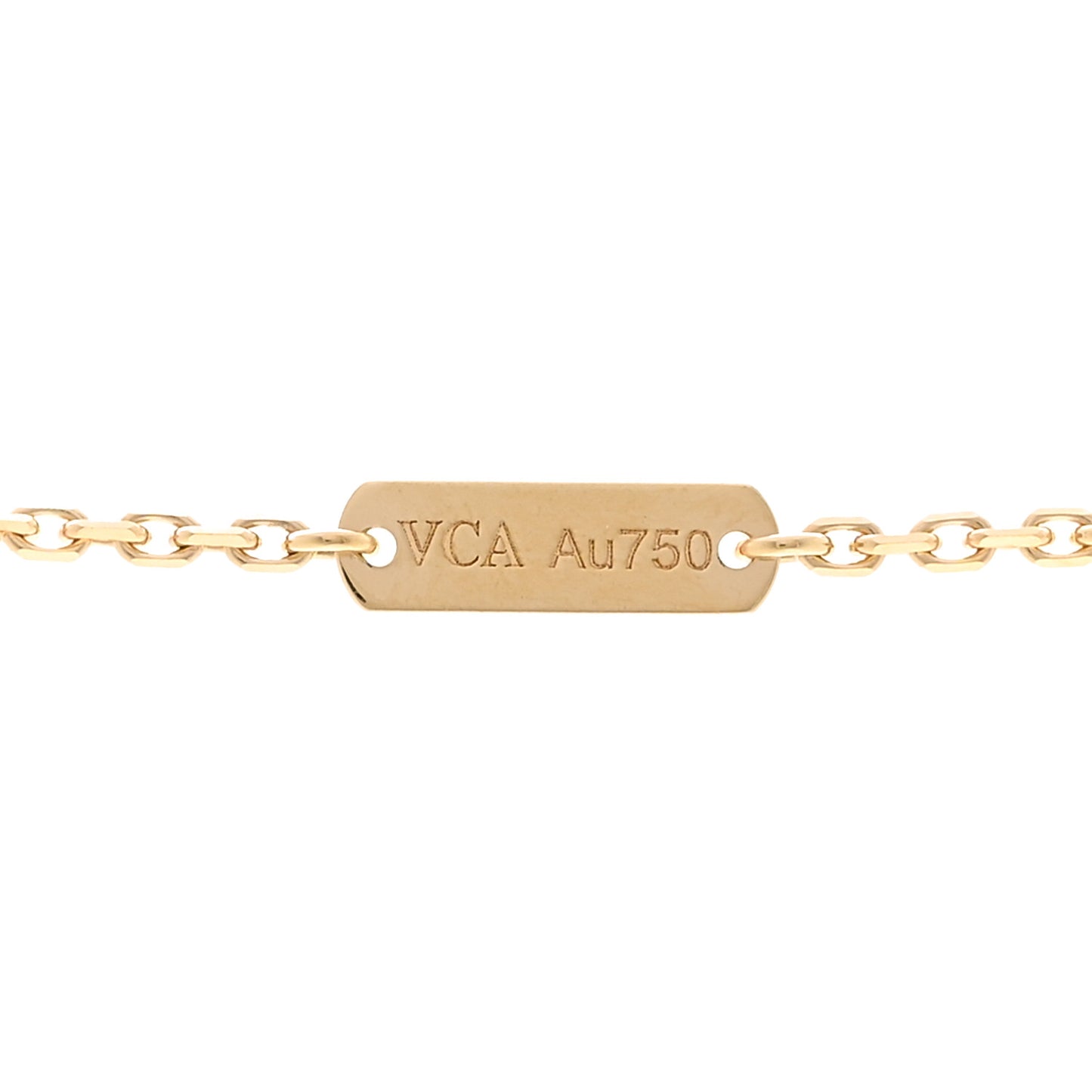 18K Yellow Gold Mother of Pearl Vintage Alhambra Pendant Necklace