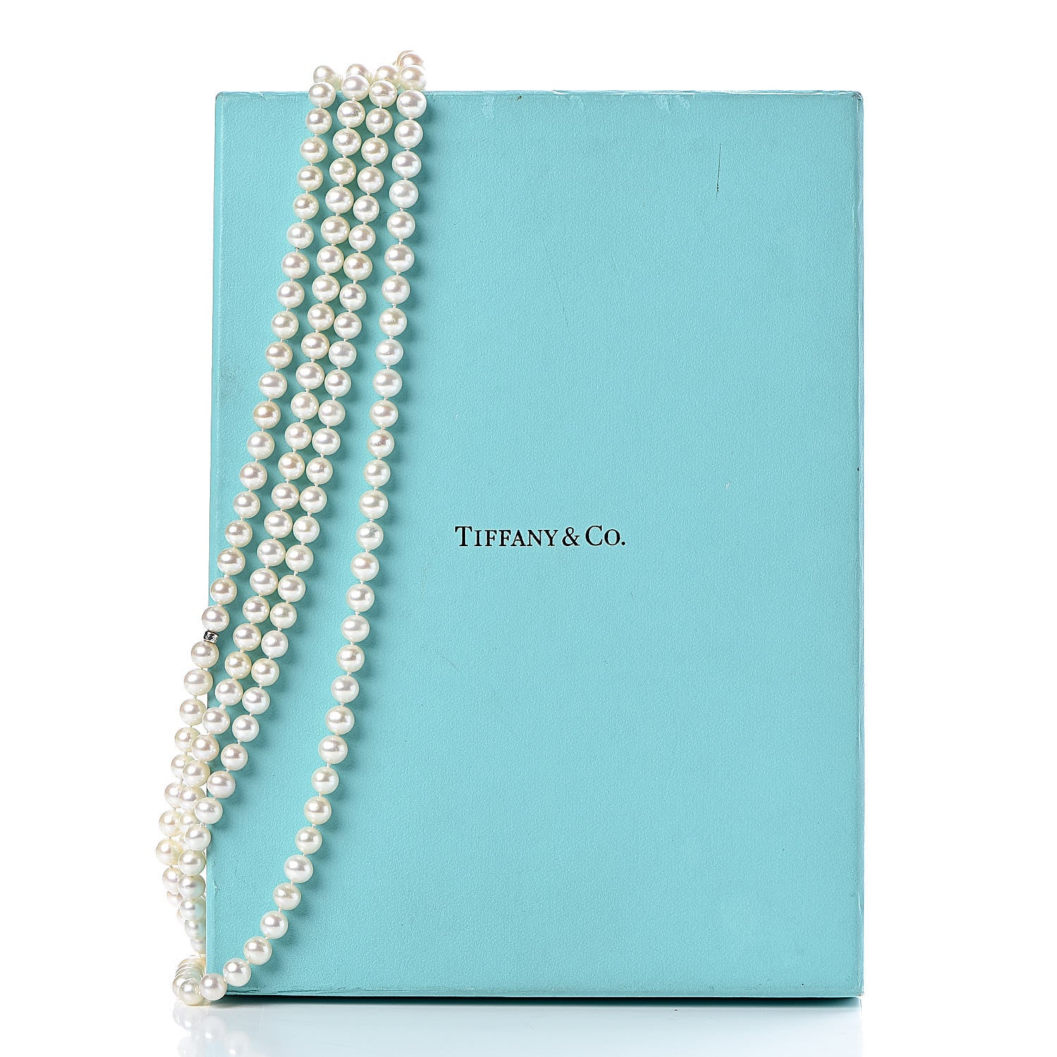 Tiffany Sterling Silver Pearl 6.5-7mm Ziegfeld Strand Necklace 84" 5 of 5