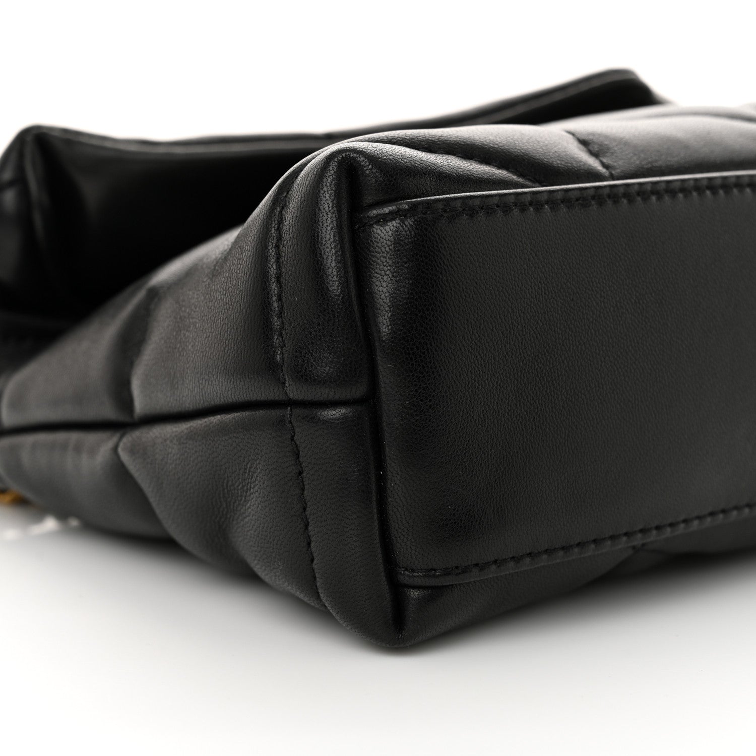 Saint Laurent Lambskin Quilted Toy Loulou Puffer Monogram Chain Satchel Black 9 of 11