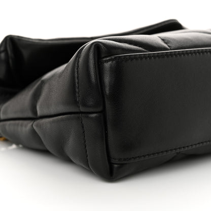 Saint Laurent Lambskin Quilted Toy Loulou Puffer Monogram Chain Satchel Black 9 of 11