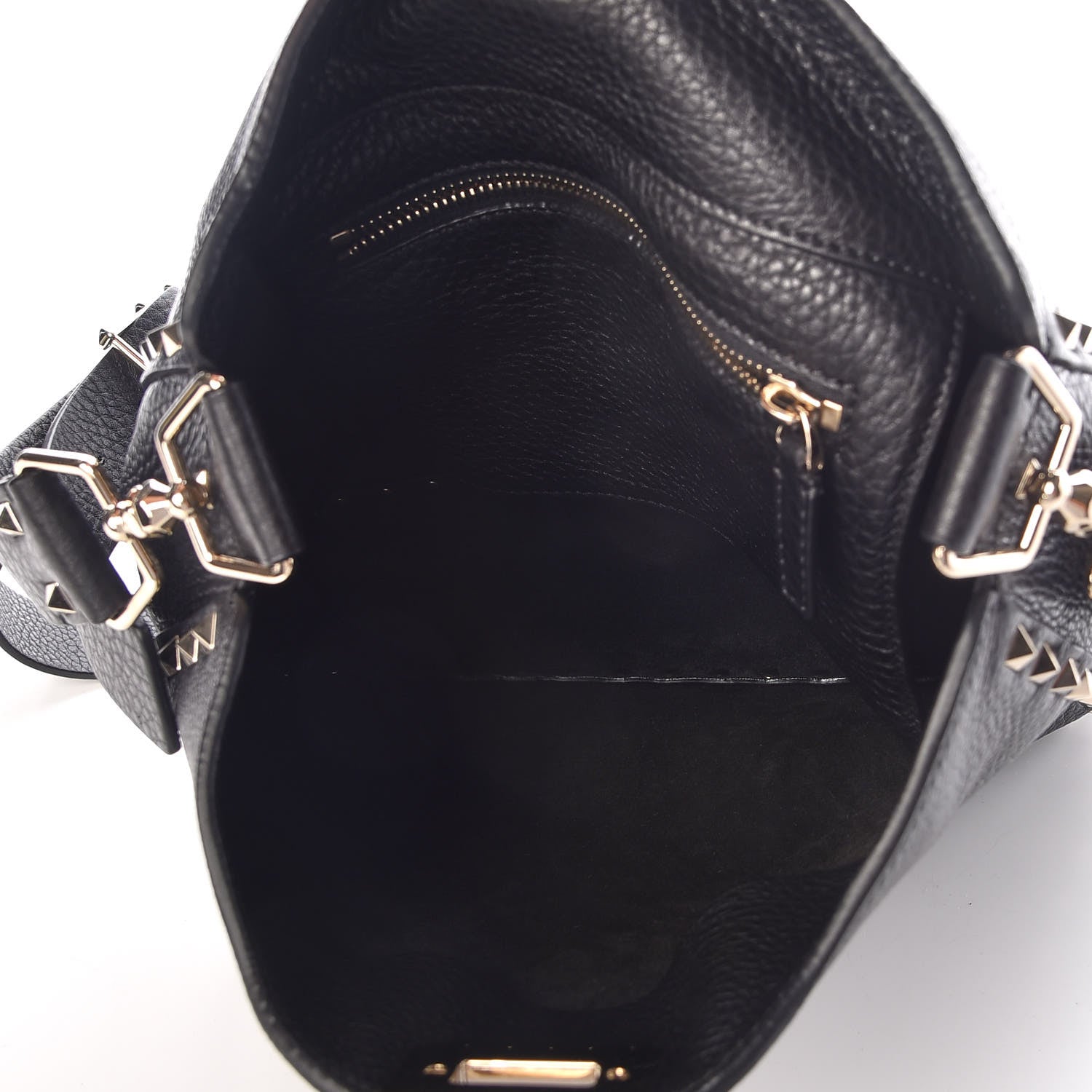 Valentino Garavani Pebbled Calfskin Small Rockstud Flip-Lock Messenger Bag Black 5 of 6