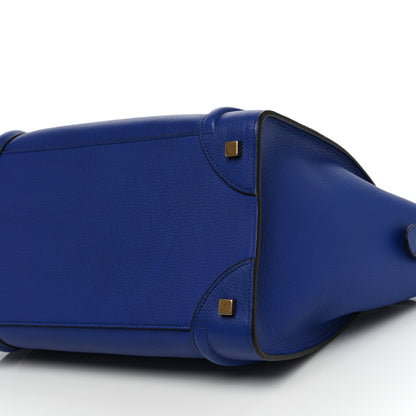 Celine Drummed Calfskin Mini Luggage Indigo 8 of 8