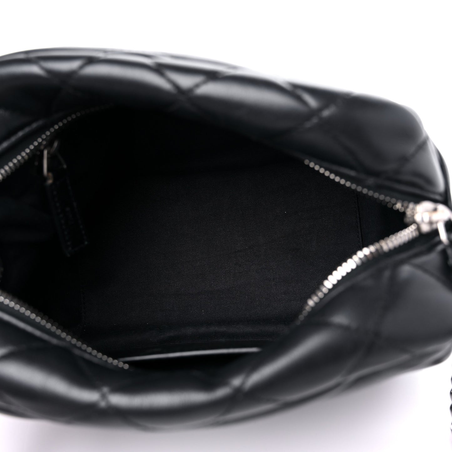Calfskin Y Quilted Monogram Small Loulou Bowling Bag Black