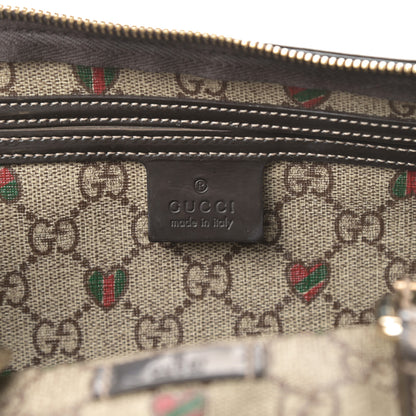 Gucci GG Plus Monogram Hearts Medium Joy Boston Dark Brown 6 of 15