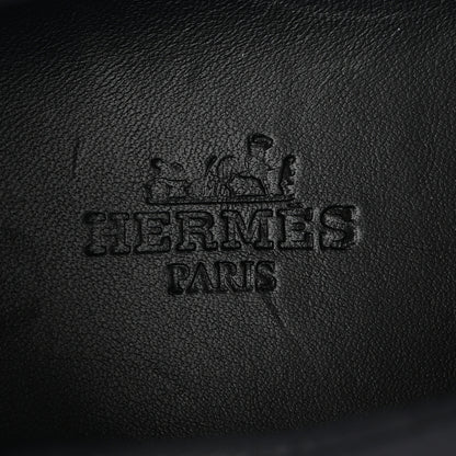 Hermes Technical Canvas Calfskin Suede Goatskin Mens Buster Sneakers 43 Black 8 of 9