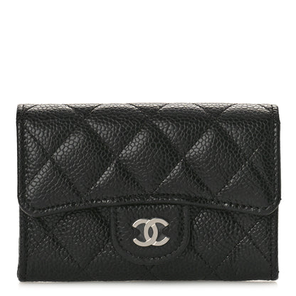 Chanel Caviar Quilted Flap Card Holder Wallet Black 1 of 10