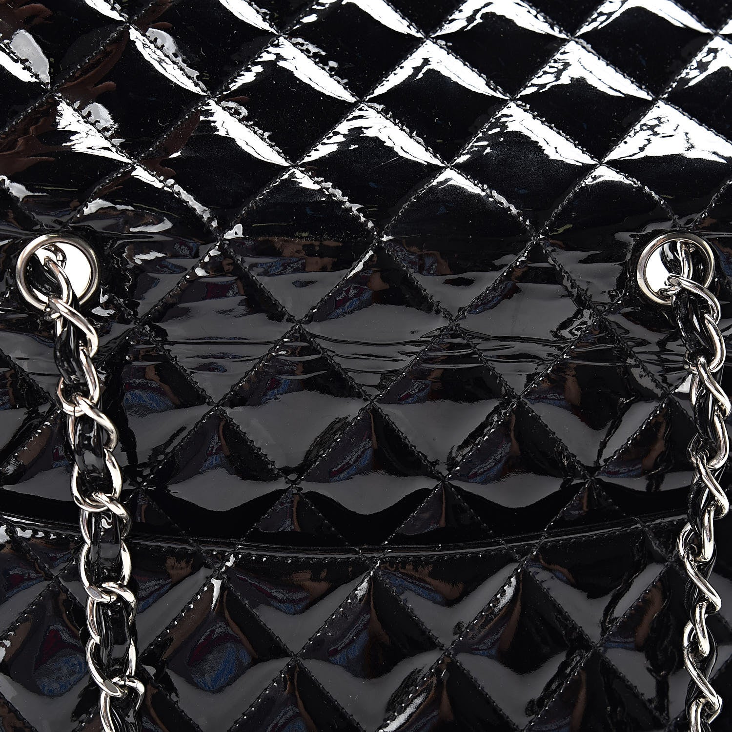 Chanel Patent Quilted Jumbo Single Flap Black 13 of 15