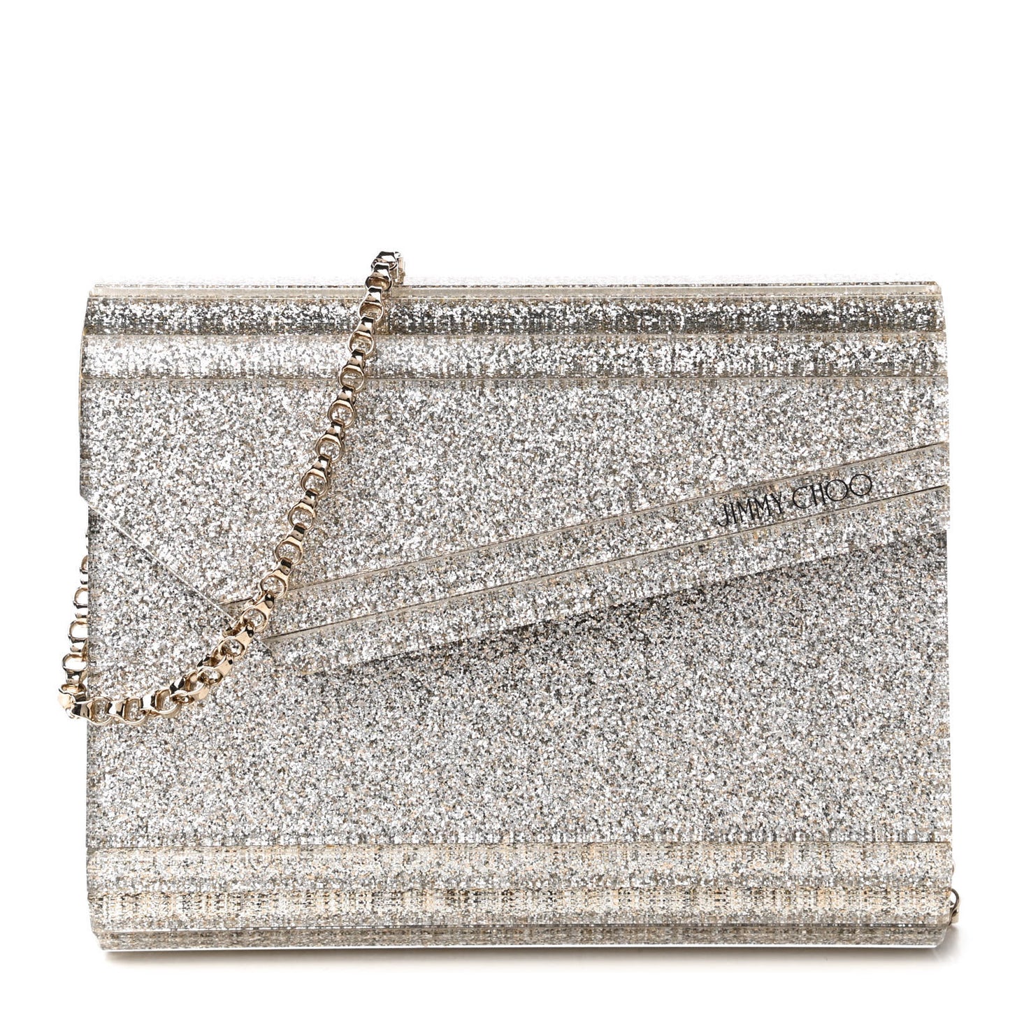 Acrylic Glitter Candy Clutch Champagne
