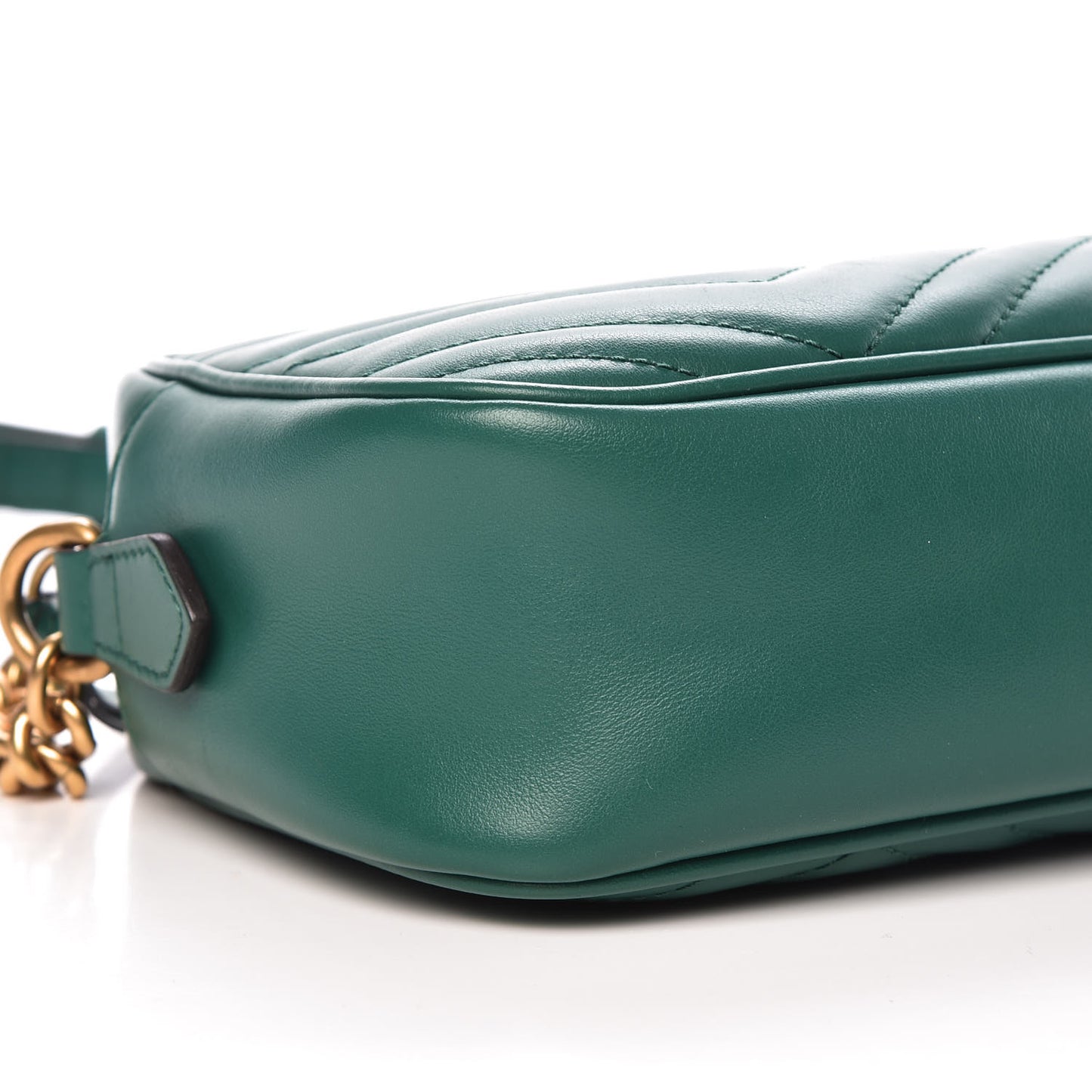 Calfskin Matelasse Small GG Marmont Chain Shoulder Bag Emerald Green