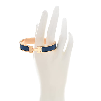 Hermes Enamel Narrow Clic Clac H Bracelet GM Bleu Biarritz 2 of 7