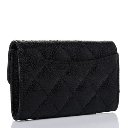 Chanel Caviar Quilted Flap Card Holder Wallet Black 3 of 13