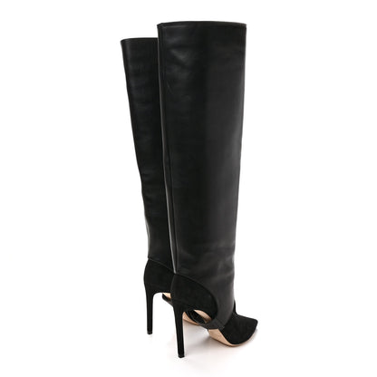 Jimmy Choo Suede Calfskin Hurley 100 Boots 36 Black 4 of 10