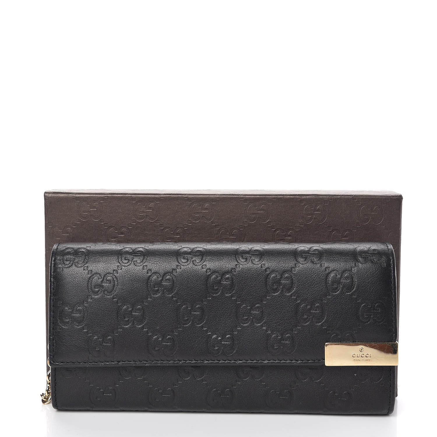 Gucci Guccissima Signature Dice Chain Wallet Black 10 of 10
