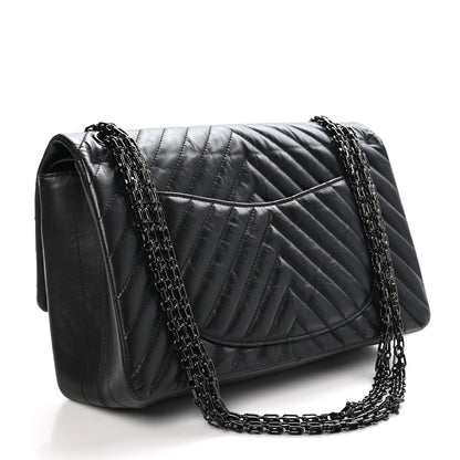 Chanel Aged Calfskin Chevron Quilted 2.55 Reissue 226 So Black 3 of 10
