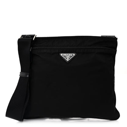 Prada Nylon Vela Flat Messenger Bag Black 1 of 9