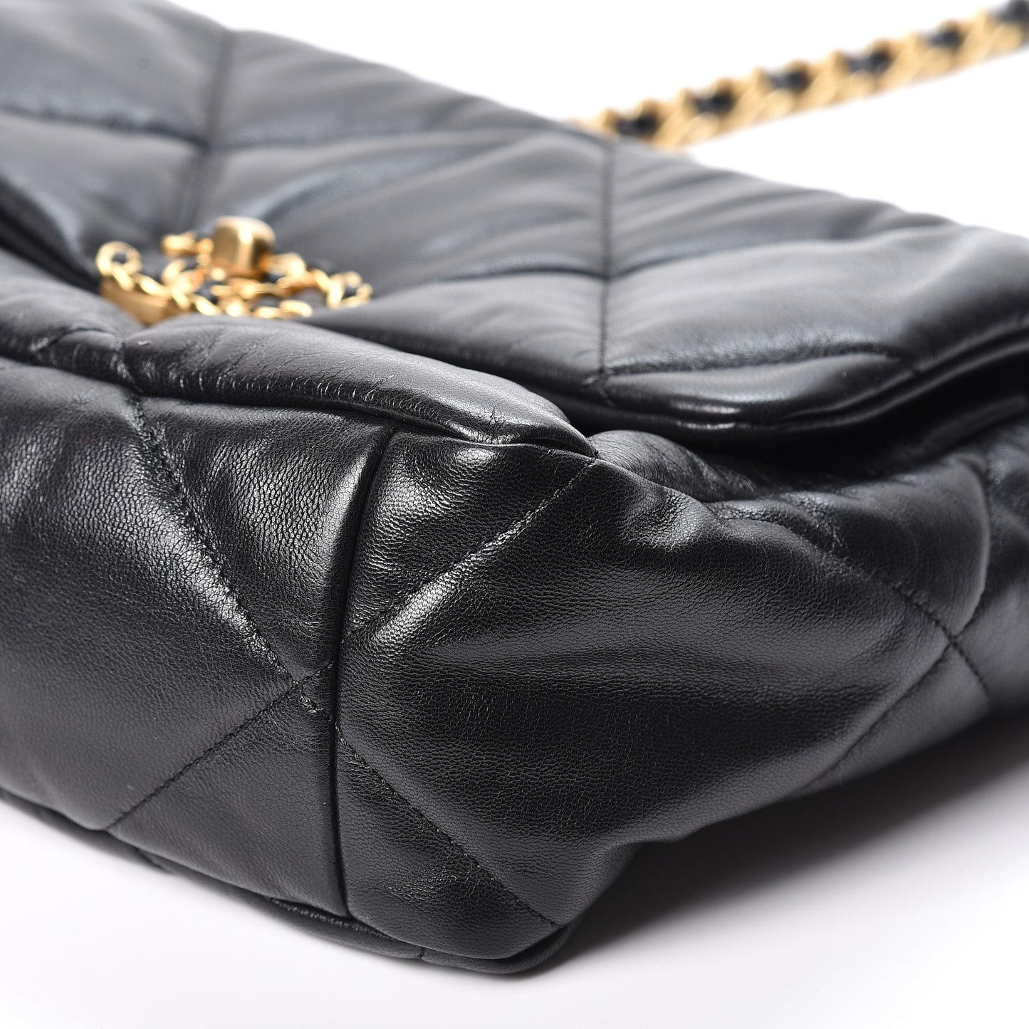 Lambskin Quilted Large 19 Flap Black