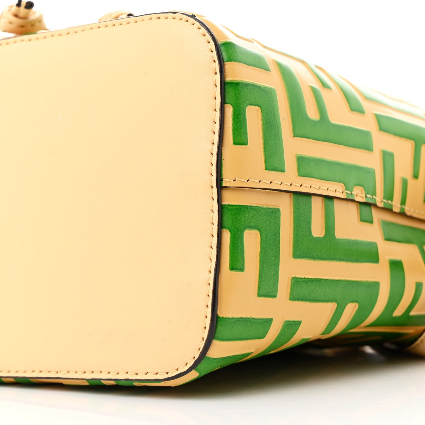 Vitello Liberty F is Fendi Bi-Color FF 1974 Embossed Mini Mon Tresor Bucket Bag Savana Tomatillo